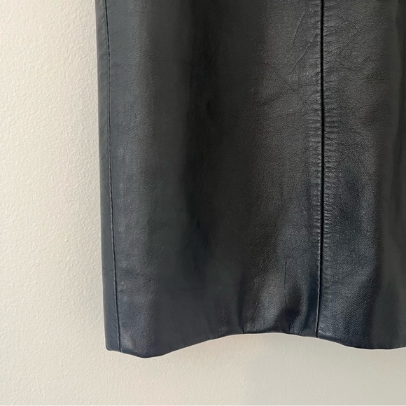 Byrnes & Baker Leather Pencil Mini Skirt Black Sz 8 (dd) - Picture 3 of 15